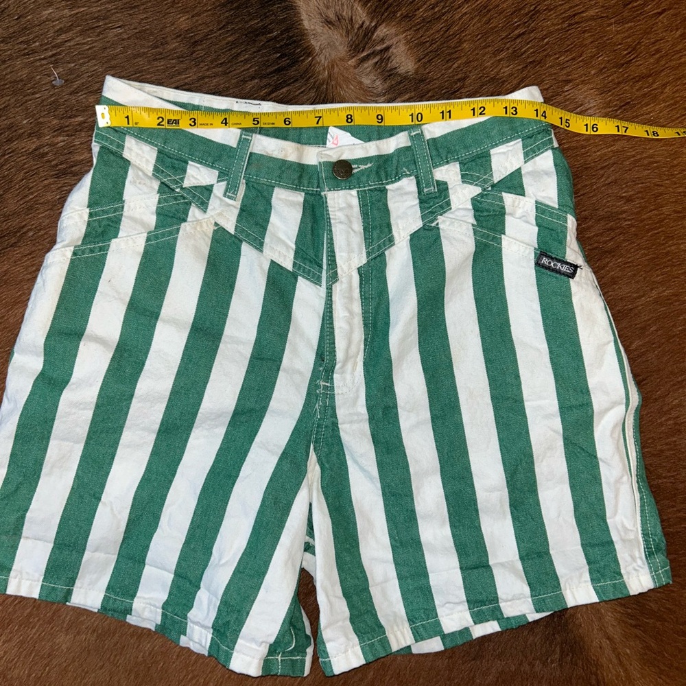 Vintage Striped Green Rockies Shorts